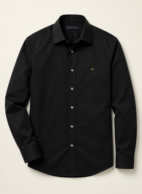 Chemise Sorrento Noir — Popeline 100% Coton