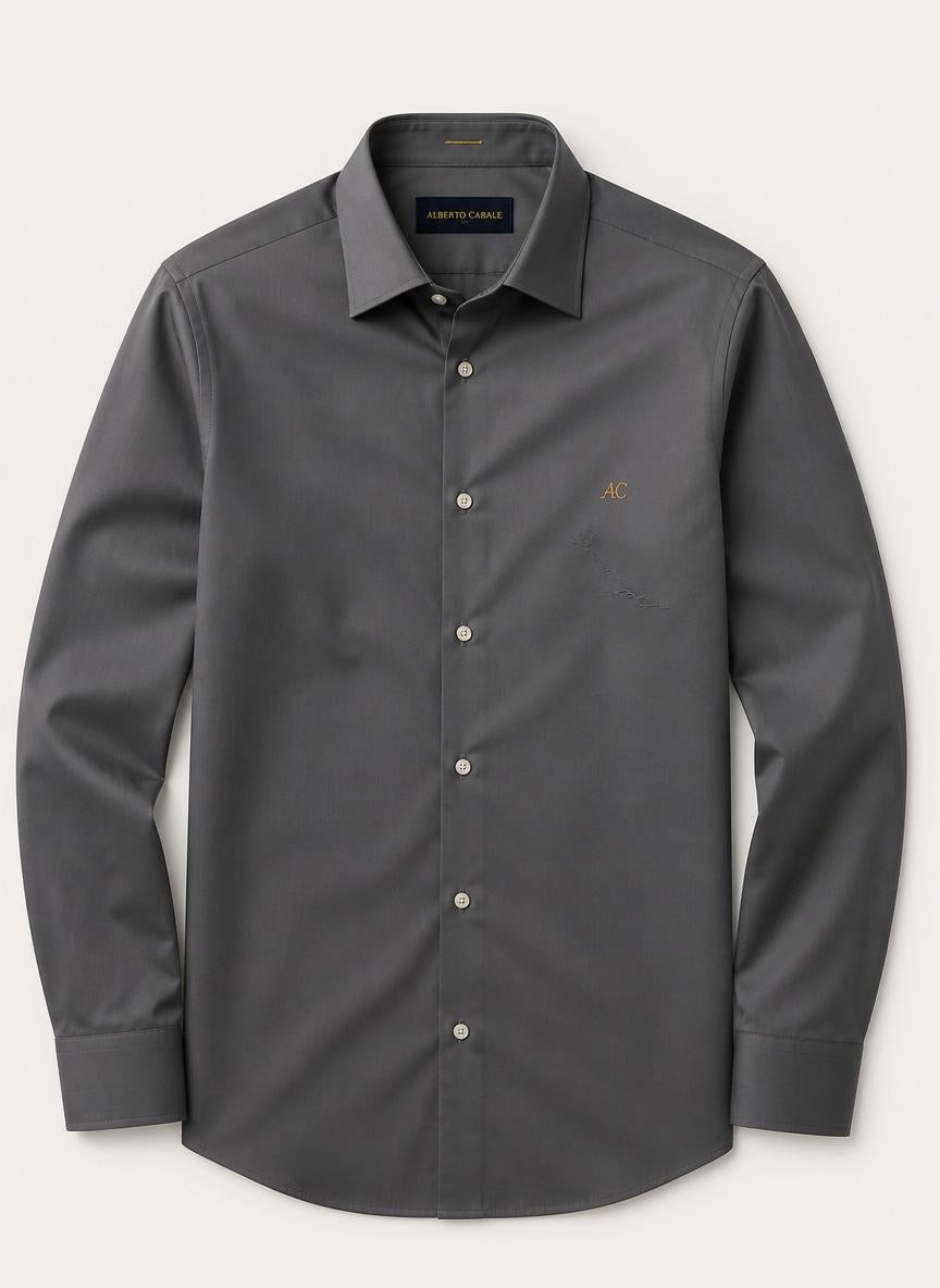 Sorrento Shirt Grey — 100% Cotton Poplin