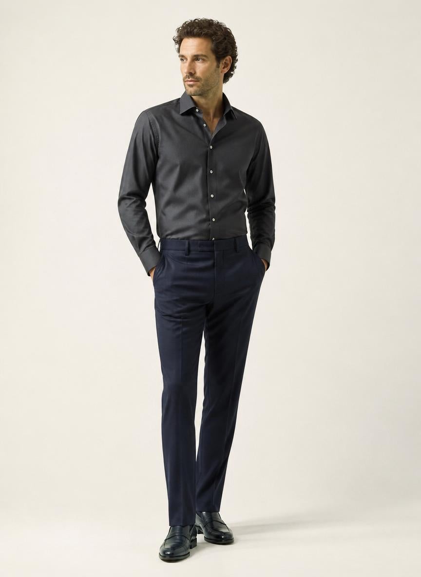 Sorrento Shirt Grey — 100% Cotton Poplin