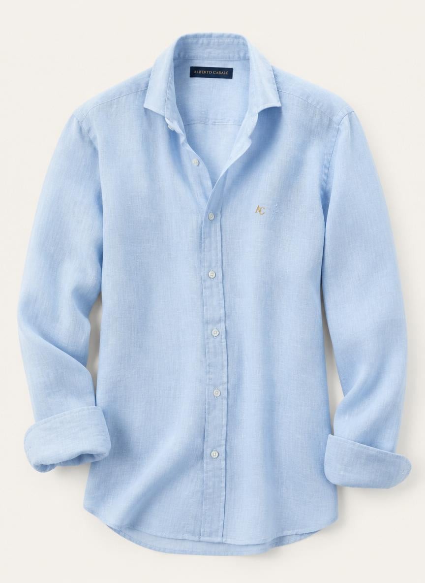 Amalfi Shirt Sky Blue — 100% Linen